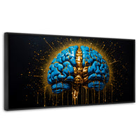 Cuadros Decorativos Canvas Revolution | Cerebro Luminoso | Panoramico | Portada | Marco Plateado