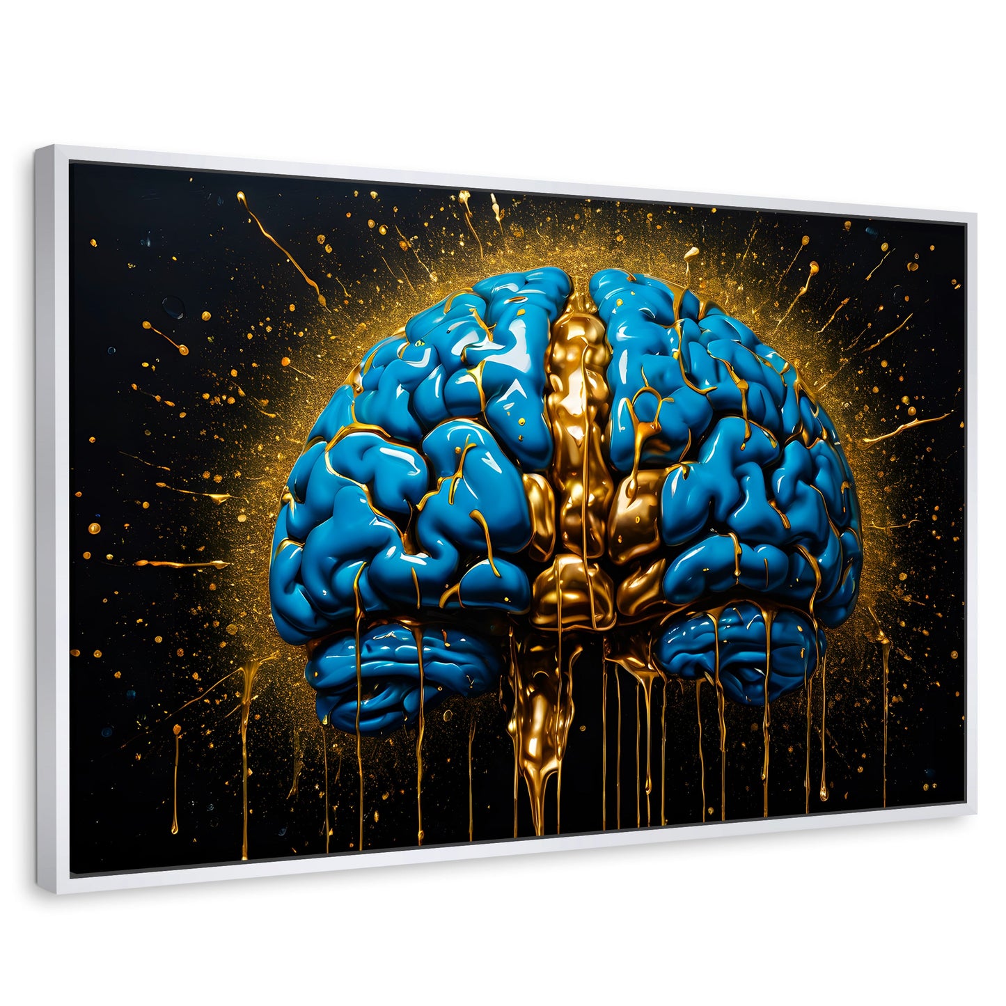 Cuadros Decorativos Canvas Revolution | Cerebro Luminoso | Rectangular | Portada | Marco Blanco