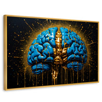 Cuadros Decorativos Canvas Revolution | Cerebro Luminoso | Rectangular | Portada | Marco Dorado