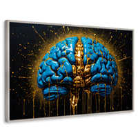 Cuadros Decorativos Canvas Revolution | Cerebro Luminoso | Rectangular | Portada | Marco Plateado