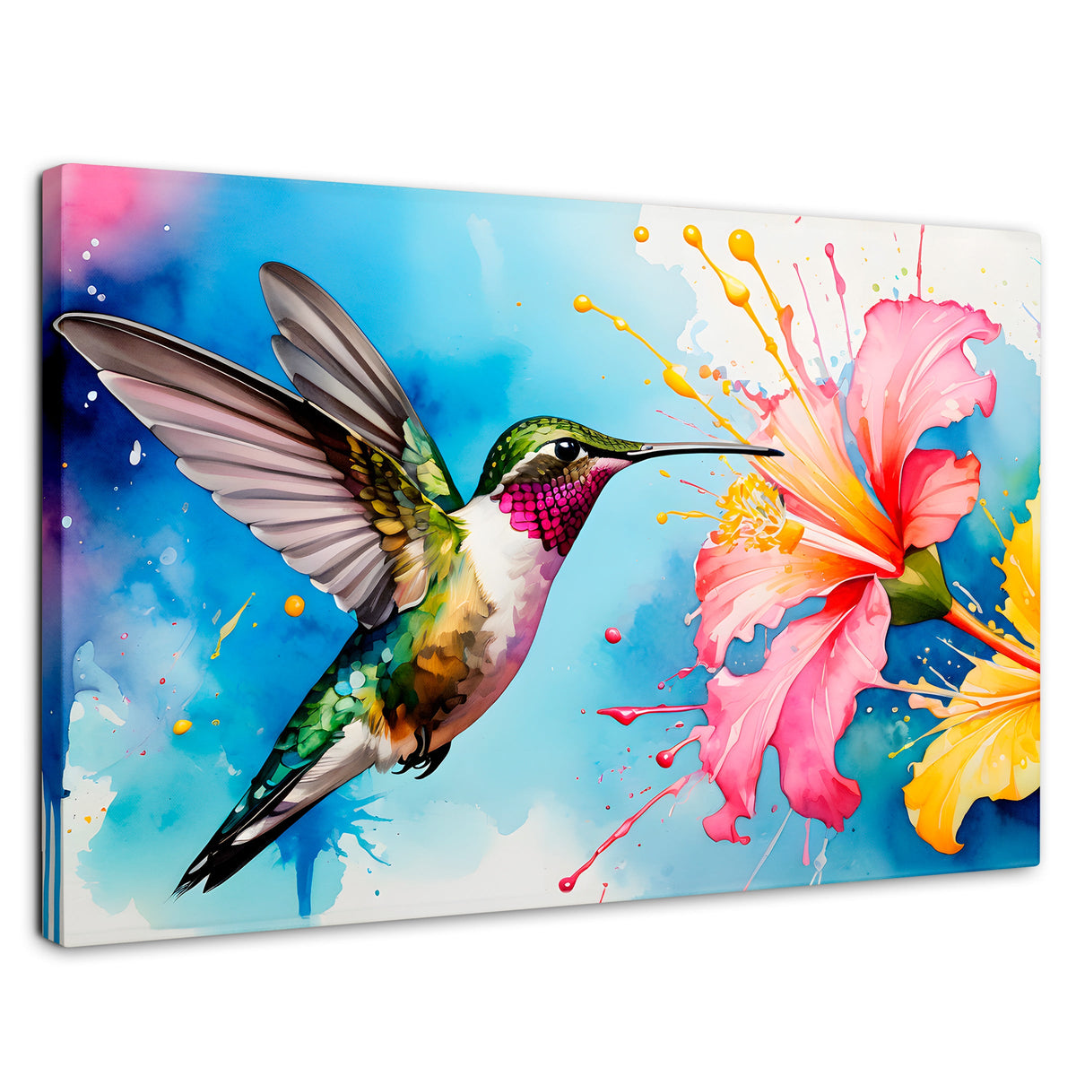 Cuadros Decorativos Canvas Revolution | Colibri Abstracto | Rectangular | Portada | Marco SinMarco