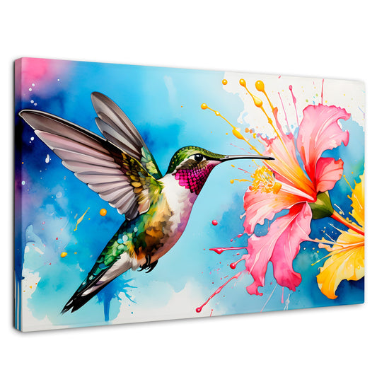 Cuadros Decorativos Canvas Revolution | Colibri Abstracto | Rectangular | Portada | Marco SinMarco