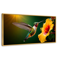 Cuadros Decorativos Canvas Revolution | Colibri Ala Nectar | Panoramico | Portada | Marco Madera
