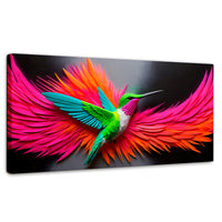 Cuadros Decorativos Canvas Revolution | Colibri Arcoiris | Panoramico | Portada | Marco SinMarco