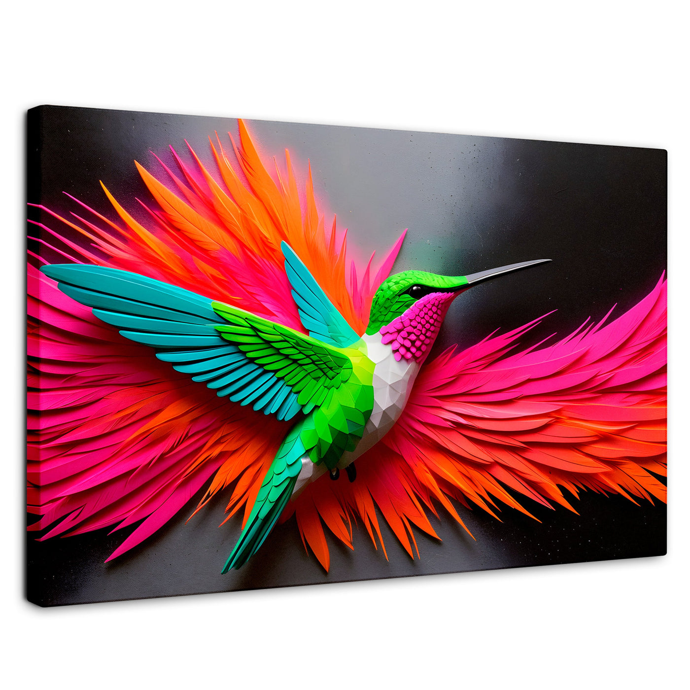 Cuadros Decorativos Canvas Revolution | Colibri Arcoiris | Rectangular | Portada | Marco SinMarco