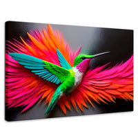 Cuadros Decorativos Canvas Revolution | Colibri Arcoiris | Rectangular | Portada | Marco SinMarco
