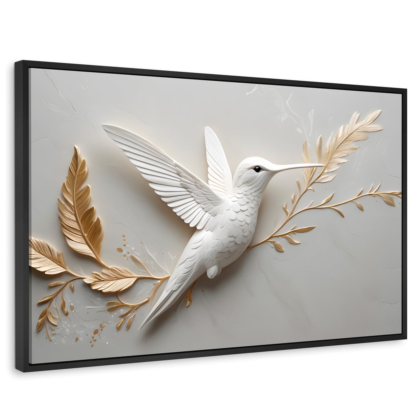 Cuadros Decorativos Canvas Revolution | Colibri Armonioso | Rectangular | Portada | Marco Negro