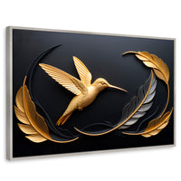 Cuadros Decorativos Canvas Revolution | Colibri Brillante | Rectangular | Portada | Marco Plateado
