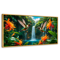 Cuadros Decorativos Canvas Revolution | Colibri Cascadas | Panoramico | Portada | Marco Madera