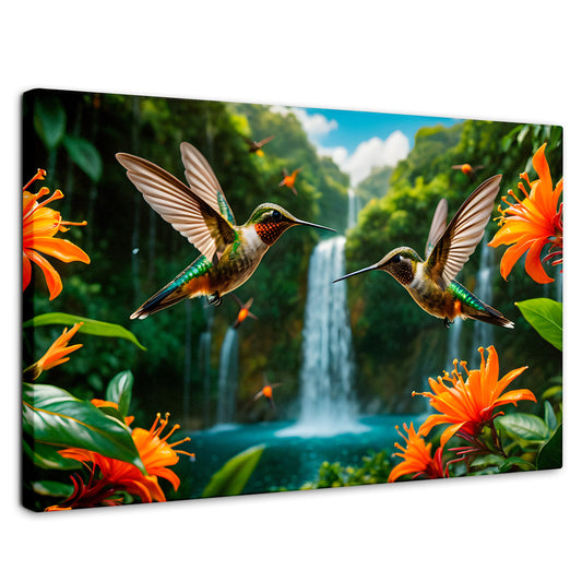 Cuadros Decorativos Canvas Revolution | Colibri Cascadas | Rectangular | Portada | Marco SinMarco