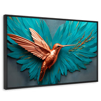 Cuadros Decorativos Canvas Revolution | Colibri Celeste | Rectangular | Portada | Marco Negro