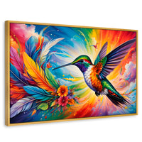 Cuadros Decorativos Canvas Revolution | Colibri Celestial | Rectangular | Portada | Marco Dorado