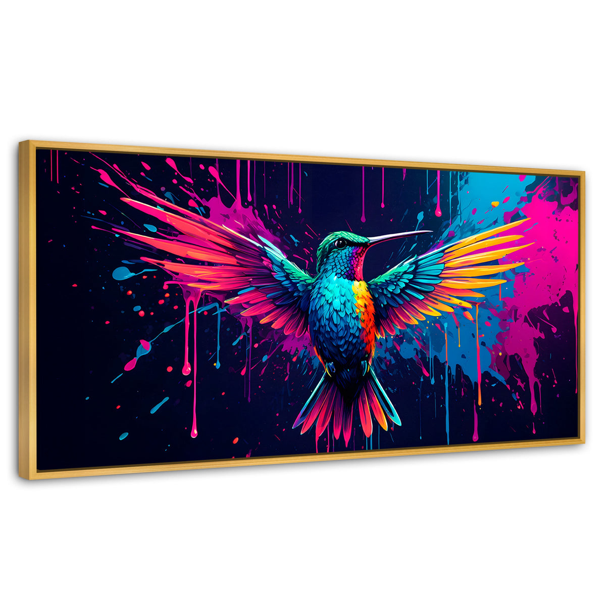 Cuadros Decorativos Canvas Revolution | Colibri Cromatico | Panoramico | Portada | Marco Madera