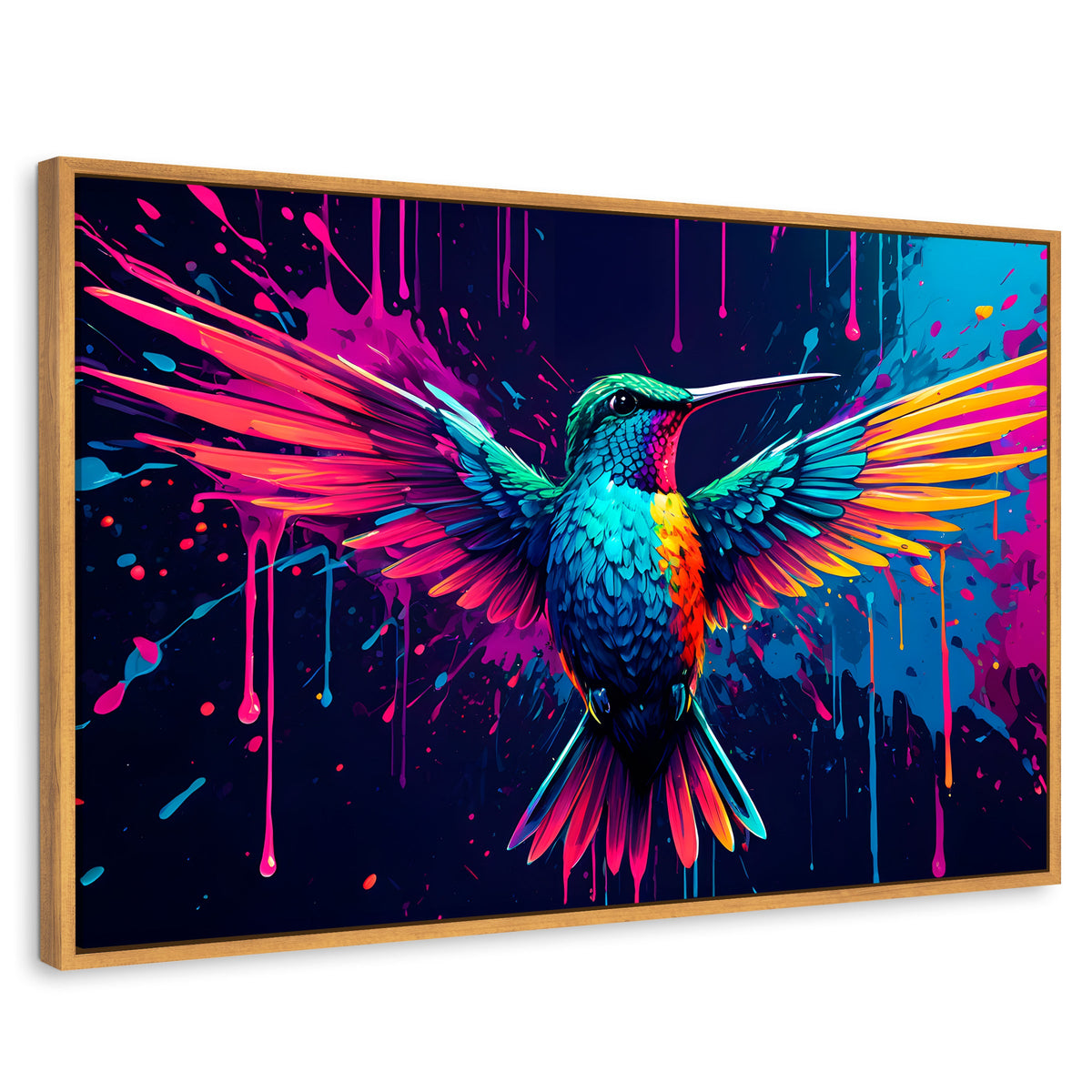 Cuadros Decorativos Canvas Revolution | Colibri Cromatico | Rectangular | Portada | Marco Madera