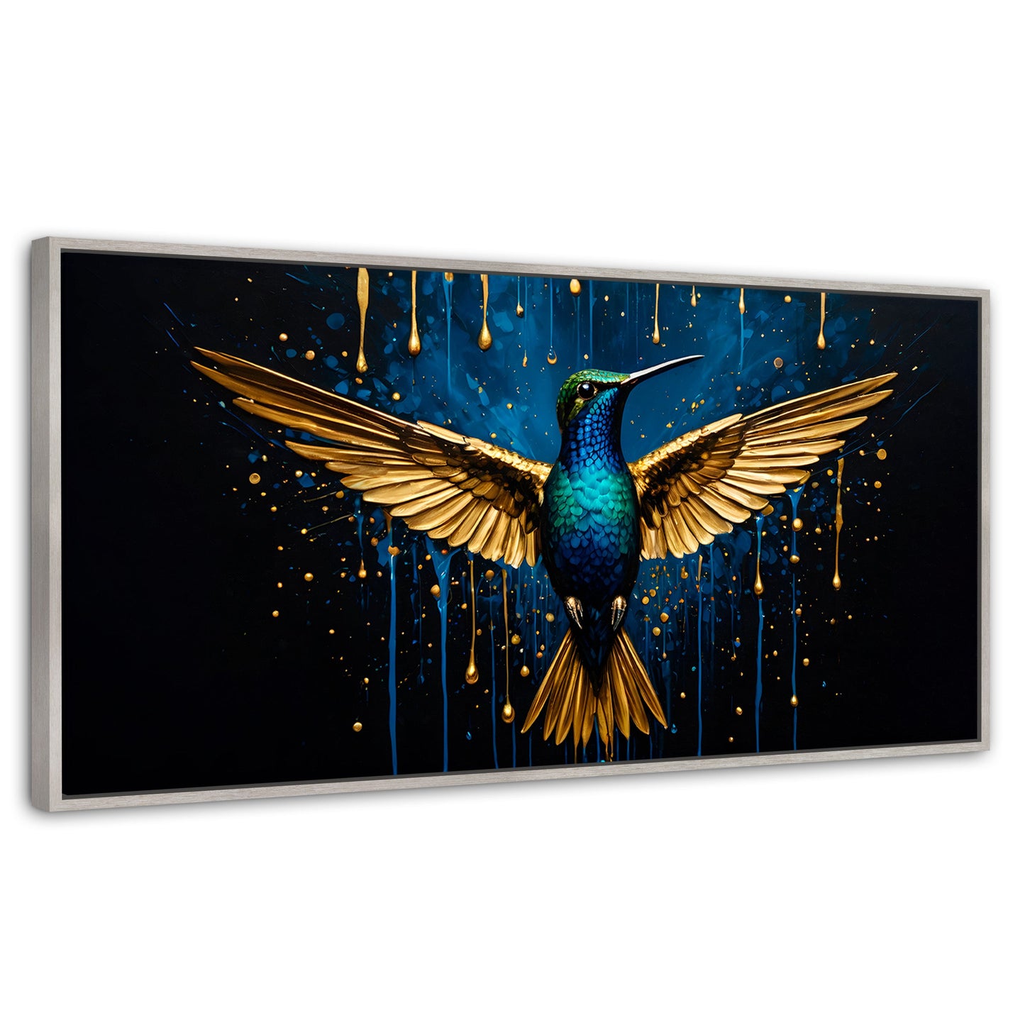 Cuadros Decorativos Canvas Revolution | Colibri Destellos | Panoramico | Portada | Marco Blanco