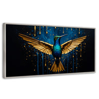 Cuadros Decorativos Canvas Revolution | Colibri Destellos | Panoramico | Portada | Marco Blanco