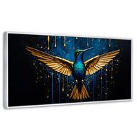 Cuadros Decorativos Canvas Revolution | Colibri Destellos | Panoramico | Portada | Marco Dorado
