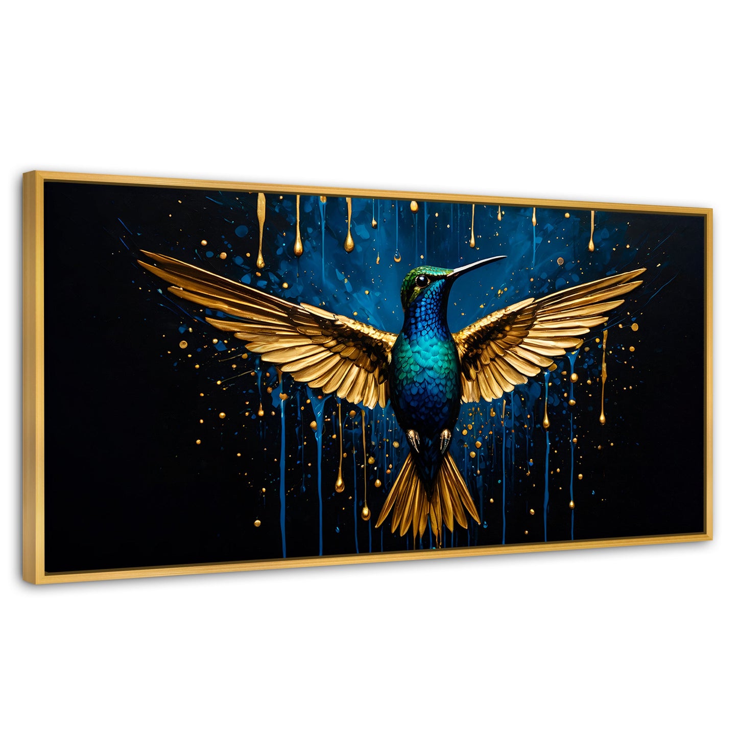 Cuadros Decorativos Canvas Revolution | Colibri Destellos | Panoramico | Portada | Marco Madera