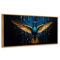Cuadros Decorativos Canvas Revolution | Colibri Destellos | Panoramico | Portada | Marco Negro