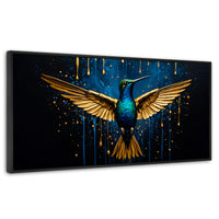 Cuadros Decorativos Canvas Revolution | Colibri Destellos | Panoramico | Portada | Marco Plateado