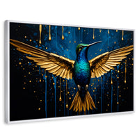 Cuadros Decorativos Canvas Revolution | Colibri Destellos | Rectangular | Portada | Marco Blanco