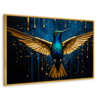 Cuadros Decorativos Canvas Revolution | Colibri Destellos | Rectangular | Portada | Marco Dorado