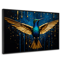 Cuadros Decorativos Canvas Revolution | Colibri Destellos | Rectangular | Portada | Marco Negro