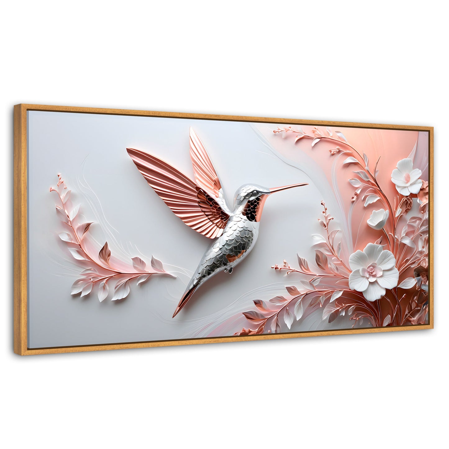 Cuadros Decorativos Canvas Revolution | Colibri Diamante | Panoramico | Portada | Marco Negro