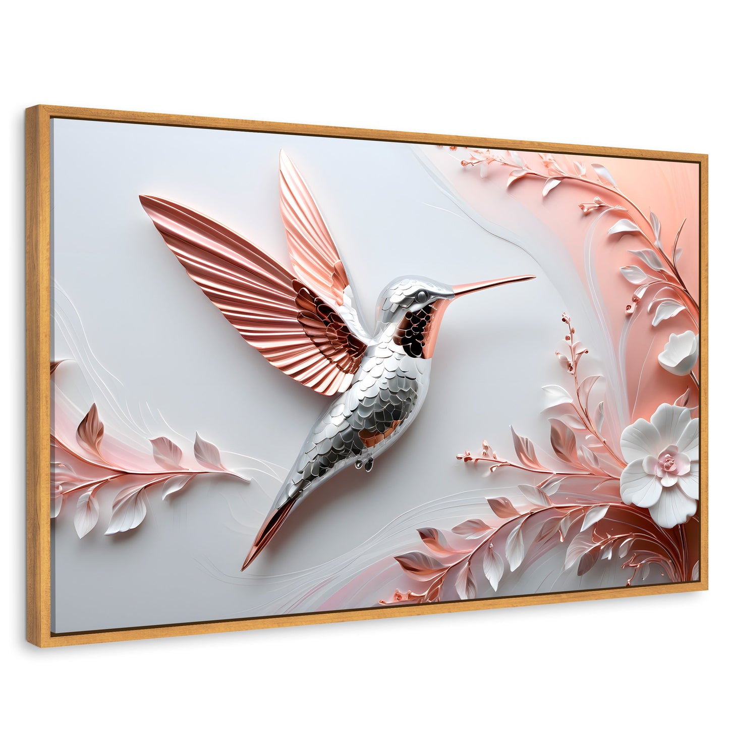 Cuadros Decorativos Canvas Revolution | Colibri Diamante | Rectangular | Portada | Marco Madera