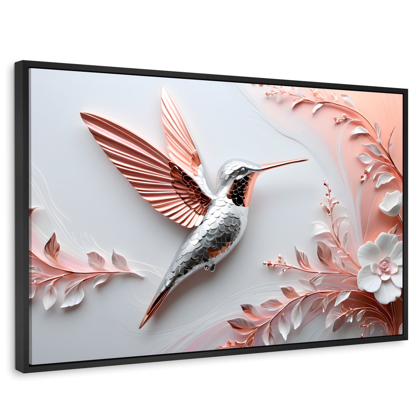 Cuadros Decorativos Canvas Revolution | Colibri Diamante | Rectangular | Portada | Marco Negro
