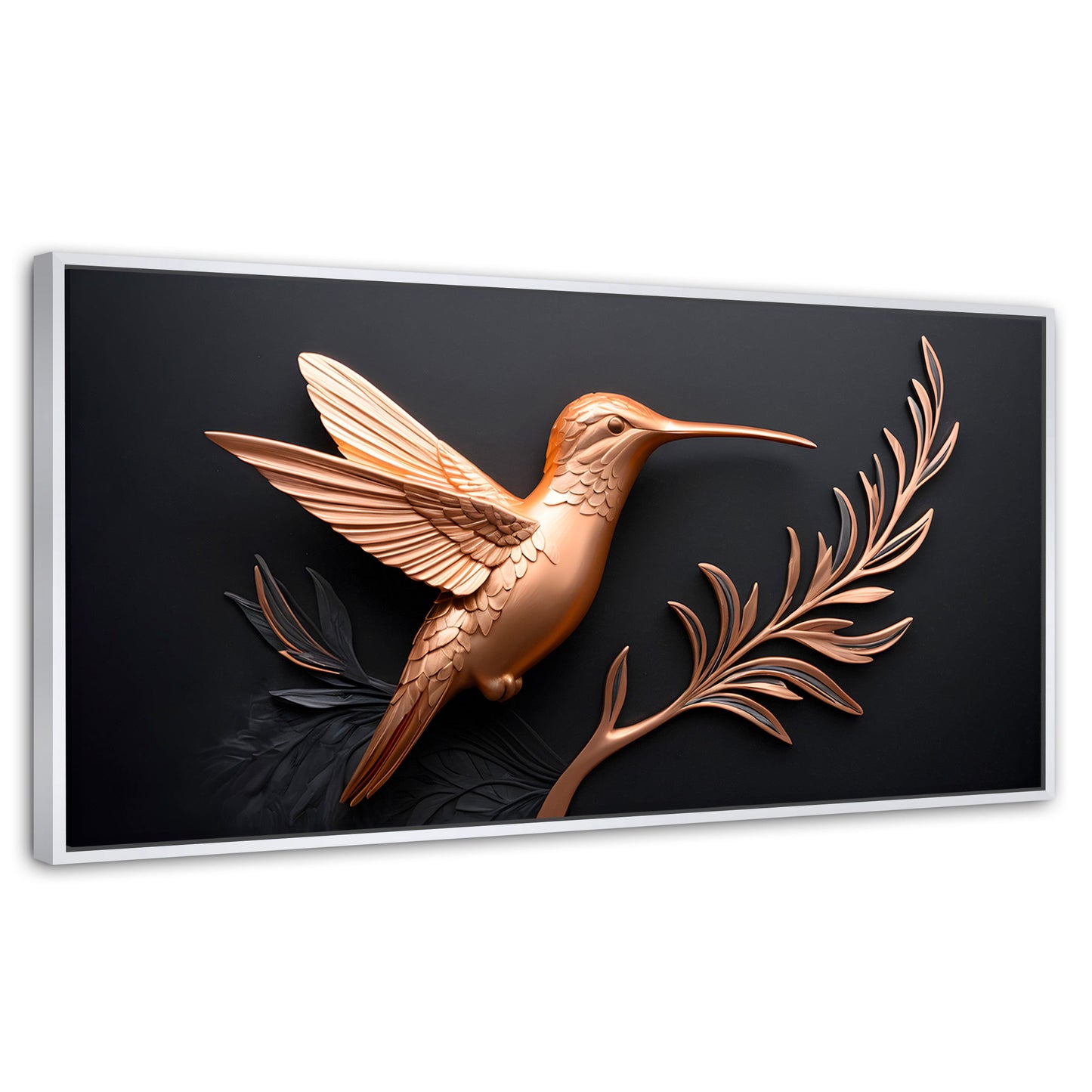 Cuadros Decorativos Canvas Revolution | Colibri Dorado | Panoramico | Portada | Marco Dorado