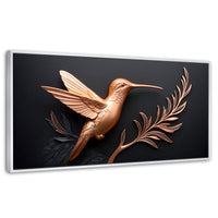 Cuadros Decorativos Canvas Revolution | Colibri Dorado | Panoramico | Portada | Marco Dorado