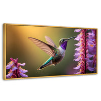 Cuadros Decorativos Canvas Revolution | Colibri Elegante | Panoramico | Portada | Marco Madera