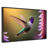 Cuadros Decorativos Canvas Revolution | Colibri Elegante | Rectangular | Portada | Marco Negro