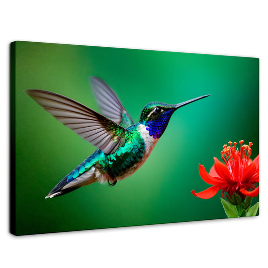 Cuadros Decorativos Canvas Revolution | Colibri En Rocio | Rectangular | Portada | Marco SinMarco