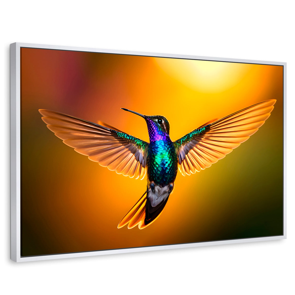 Cuadros Decorativos Canvas Revolution | Colibri Encantado | Rectangular | Portada | Marco Blanco