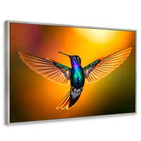 Cuadros Decorativos Canvas Revolution | Colibri Encantado | Rectangular | Portada | Marco Plateado