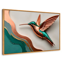 Cuadros Decorativos Canvas Revolution | Colibri Esmeralda | Rectangular | Portada | Marco Madera