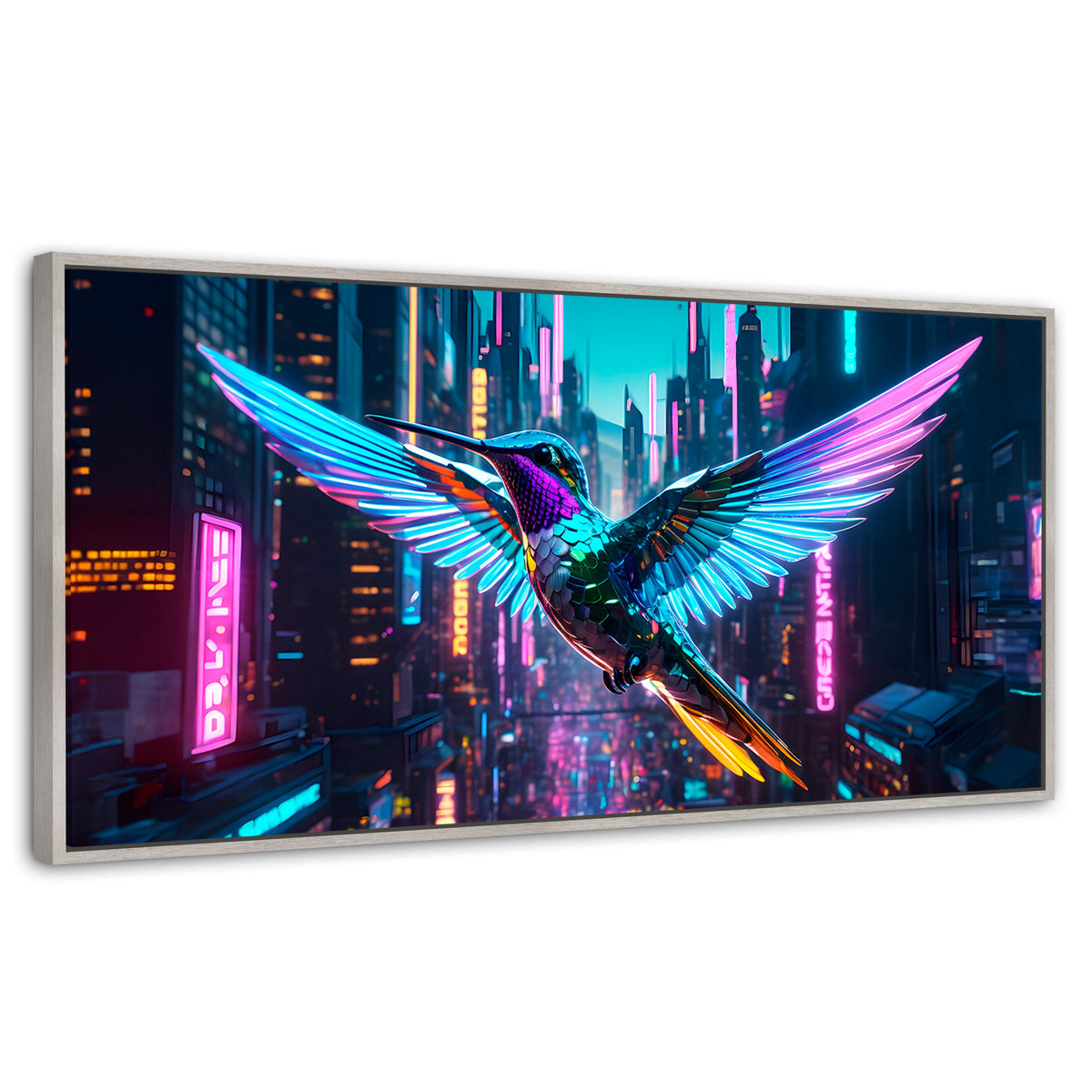 Cuadros Decorativos Canvas Revolution | Colibri Estelar | Panoramico | Portada | Marco Blanco