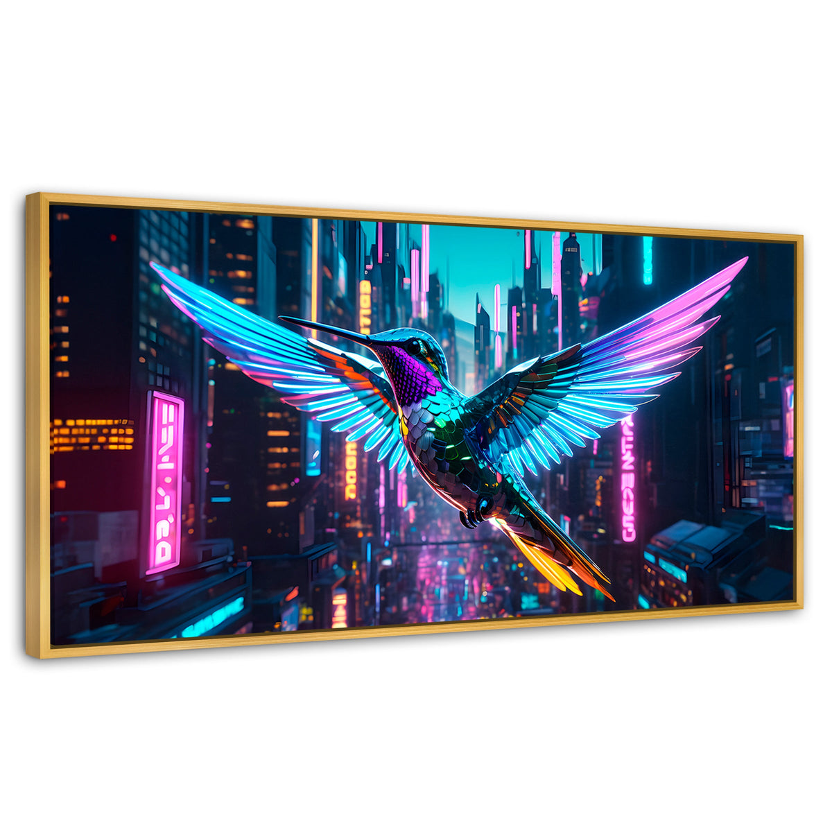 Cuadros Decorativos Canvas Revolution | Colibri Estelar | Panoramico | Portada | Marco Madera