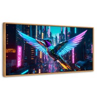 Cuadros Decorativos Canvas Revolution | Colibri Estelar | Panoramico | Portada | Marco Negro