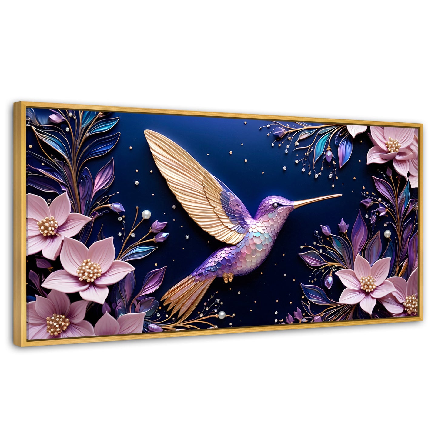Cuadros Decorativos Canvas Revolution | Colibri Eterno | Panoramico | Portada | Marco Madera