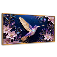 Cuadros Decorativos Canvas Revolution | Colibri Eterno | Panoramico | Portada | Marco Negro