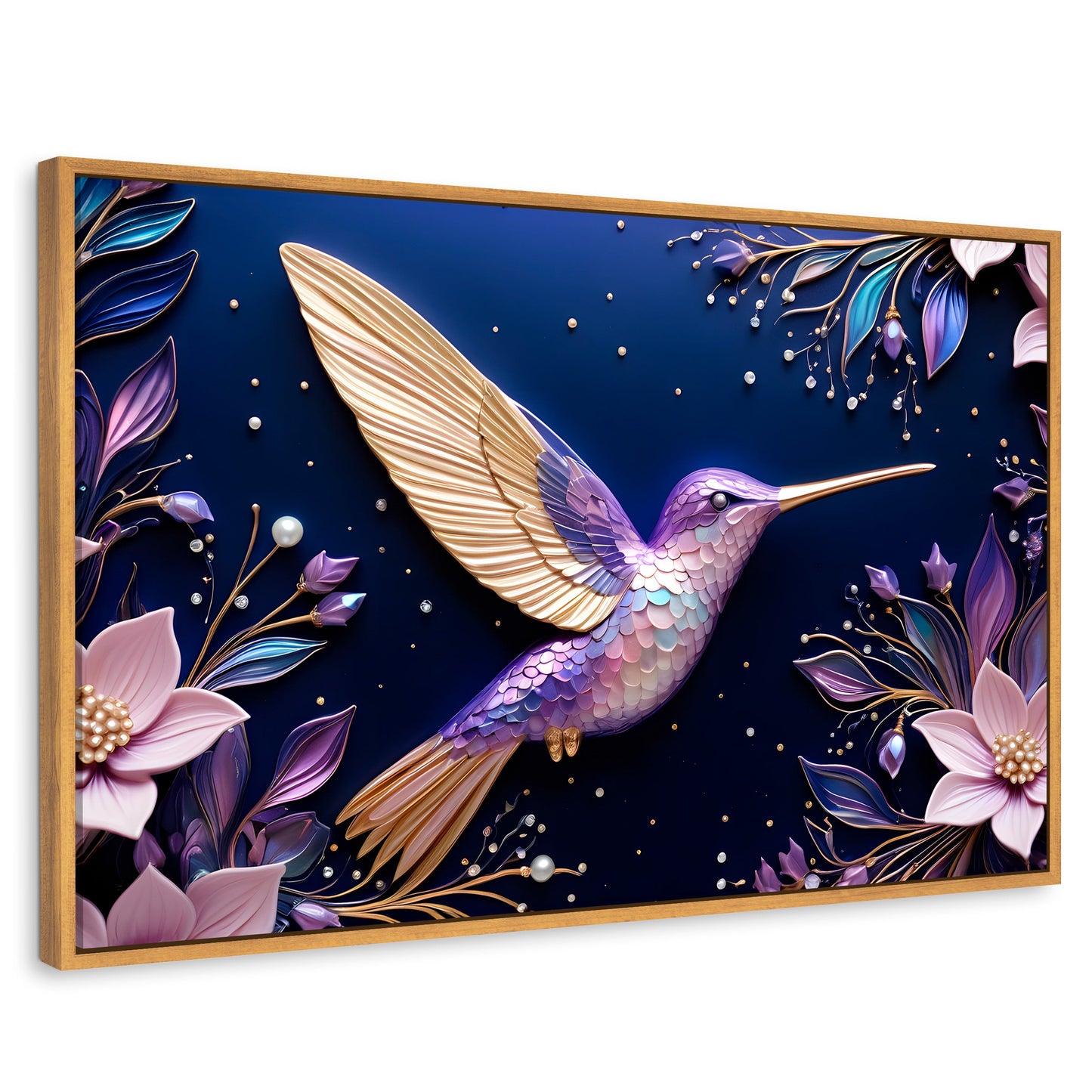 Cuadros Decorativos Canvas Revolution | Colibri Eterno | Rectangular | Portada | Marco Madera