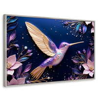 Cuadros Decorativos Canvas Revolution | Colibri Eterno | Rectangular | Portada | Marco Plateado