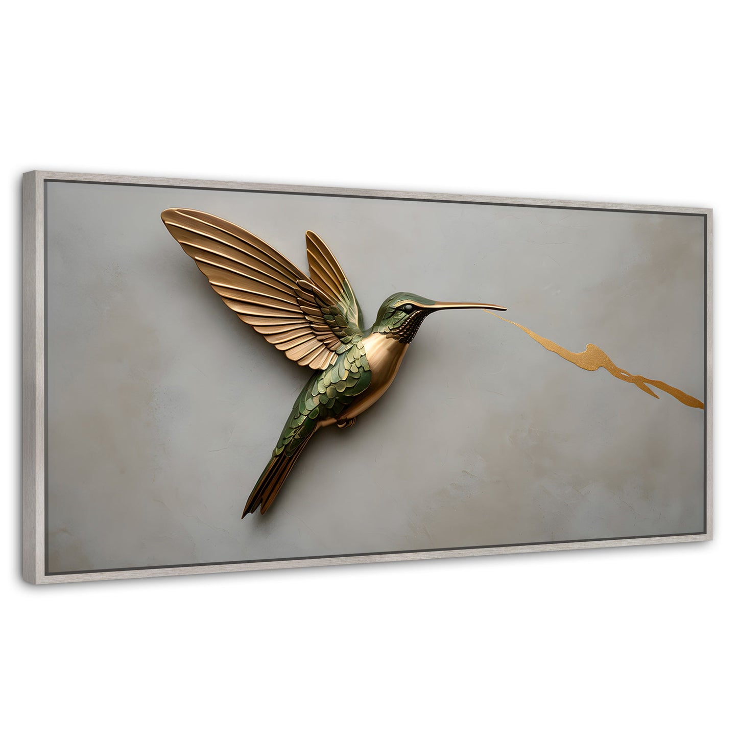 Cuadros Decorativos Canvas Revolution | Colibri Fuerza Luz | Panoramico | Portada | Marco Blanco