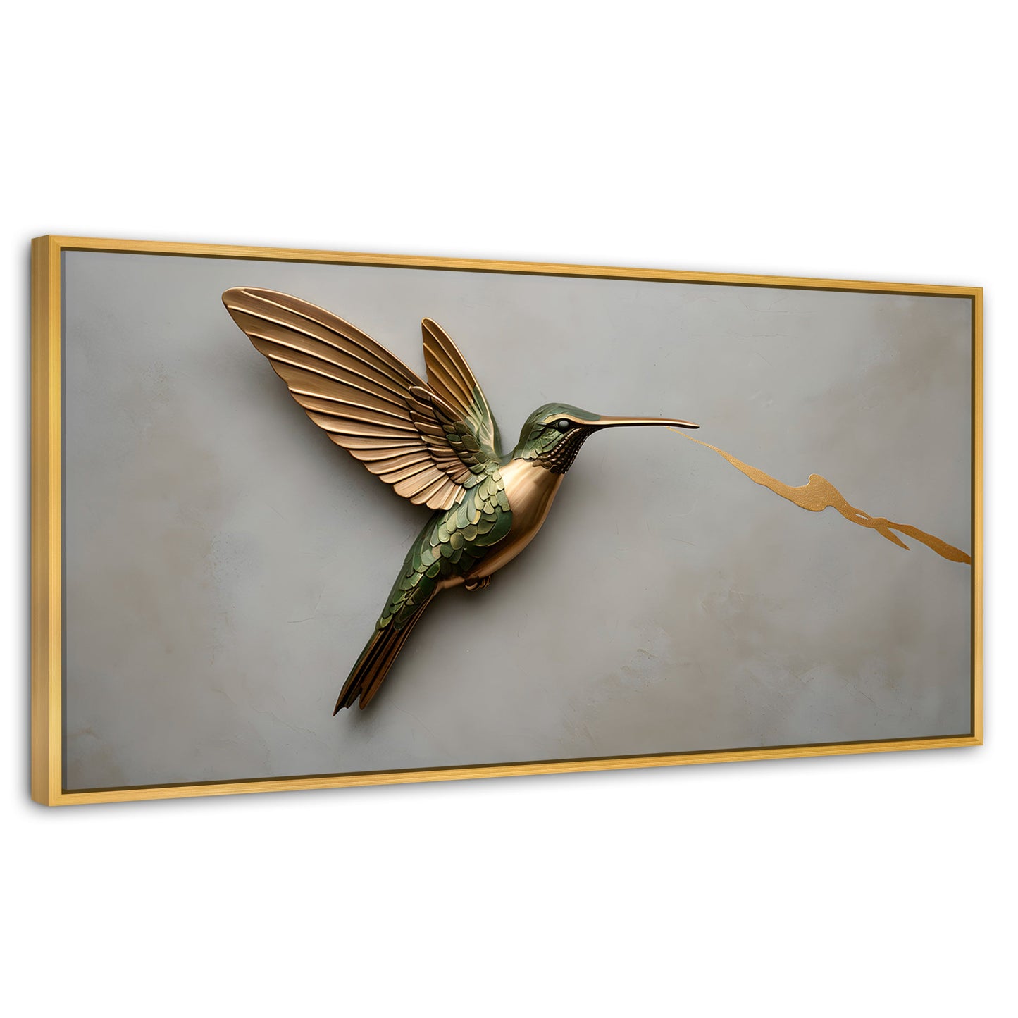 Cuadros Decorativos Canvas Revolution | Colibri Fuerza Luz | Panoramico | Portada | Marco Madera