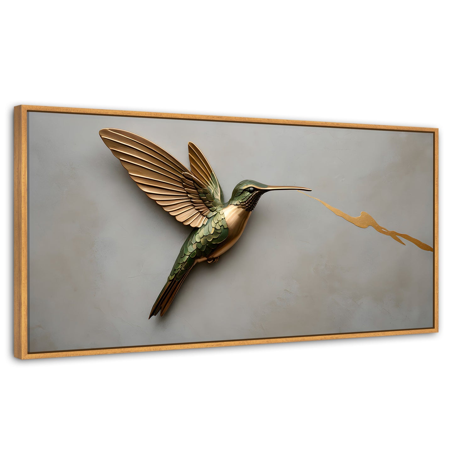 Cuadros Decorativos Canvas Revolution | Colibri Fuerza Luz | Panoramico | Portada | Marco Negro