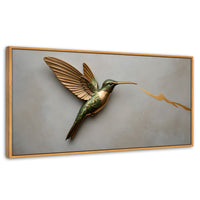 Cuadros Decorativos Canvas Revolution | Colibri Fuerza Luz | Panoramico | Portada | Marco Negro