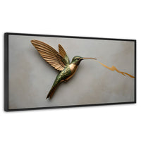 Cuadros Decorativos Canvas Revolution | Colibri Fuerza Luz | Panoramico | Portada | Marco Plateado